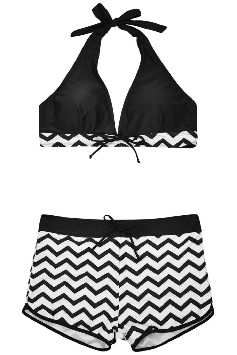 heekpek Costume da Bagno Donna Halter Bikini Set Beachwear Due Pezzi Taglie Forti Tankini con Pantaloncino da Bagno Donna Costume da Bagno Surf