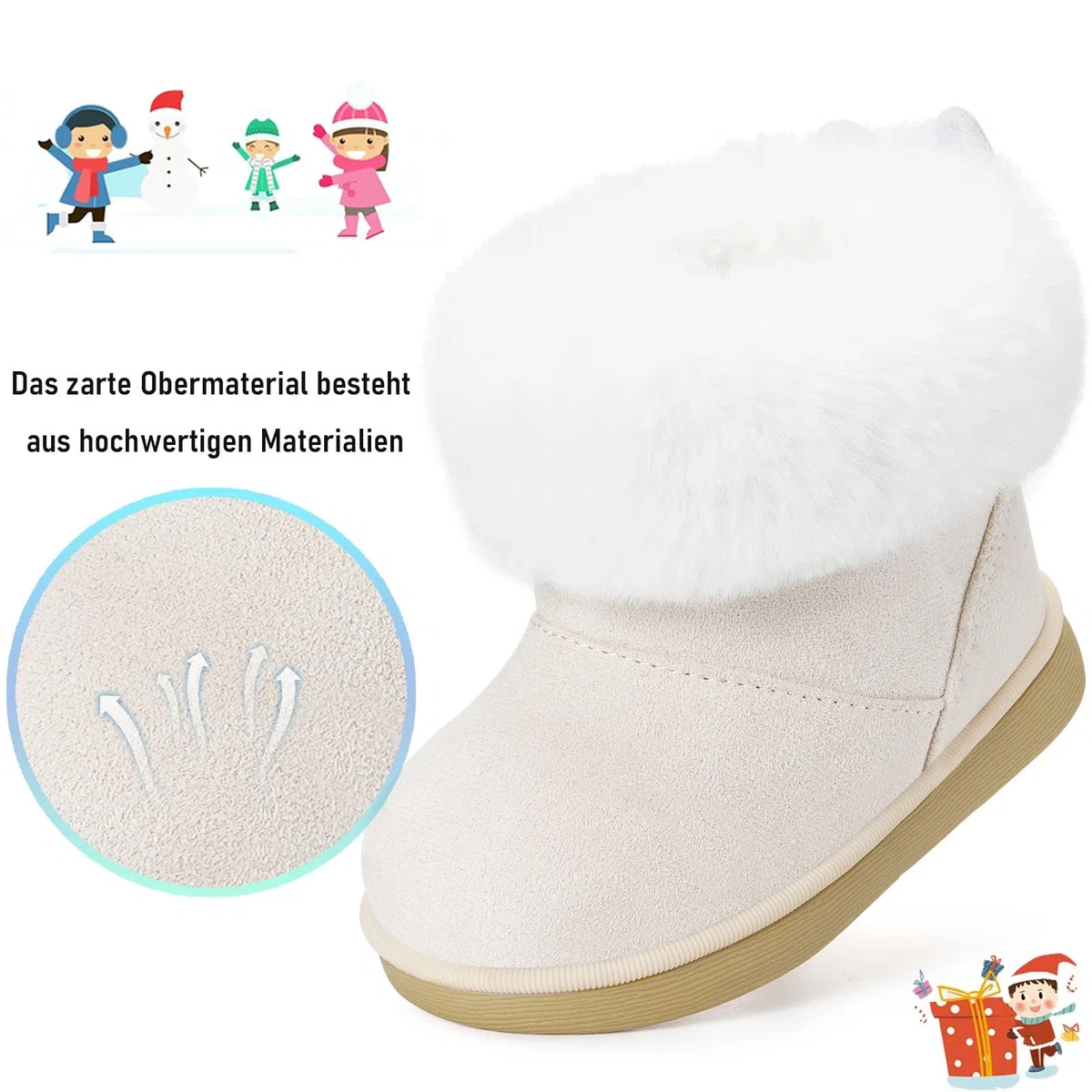 Gaatpot Stivali per Bambine e Ragazze Stivaletti da Neve Ragazzi Fodera Scarpe con Invernali Bambini Stivale con Imbottitura Calda 20-29EU