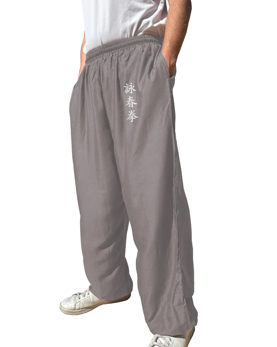 Pantaloni Kung Fu Stile Tai Chi e Wing Chun Pantaloni con Tasche Larghe in Viscosa, V3, S