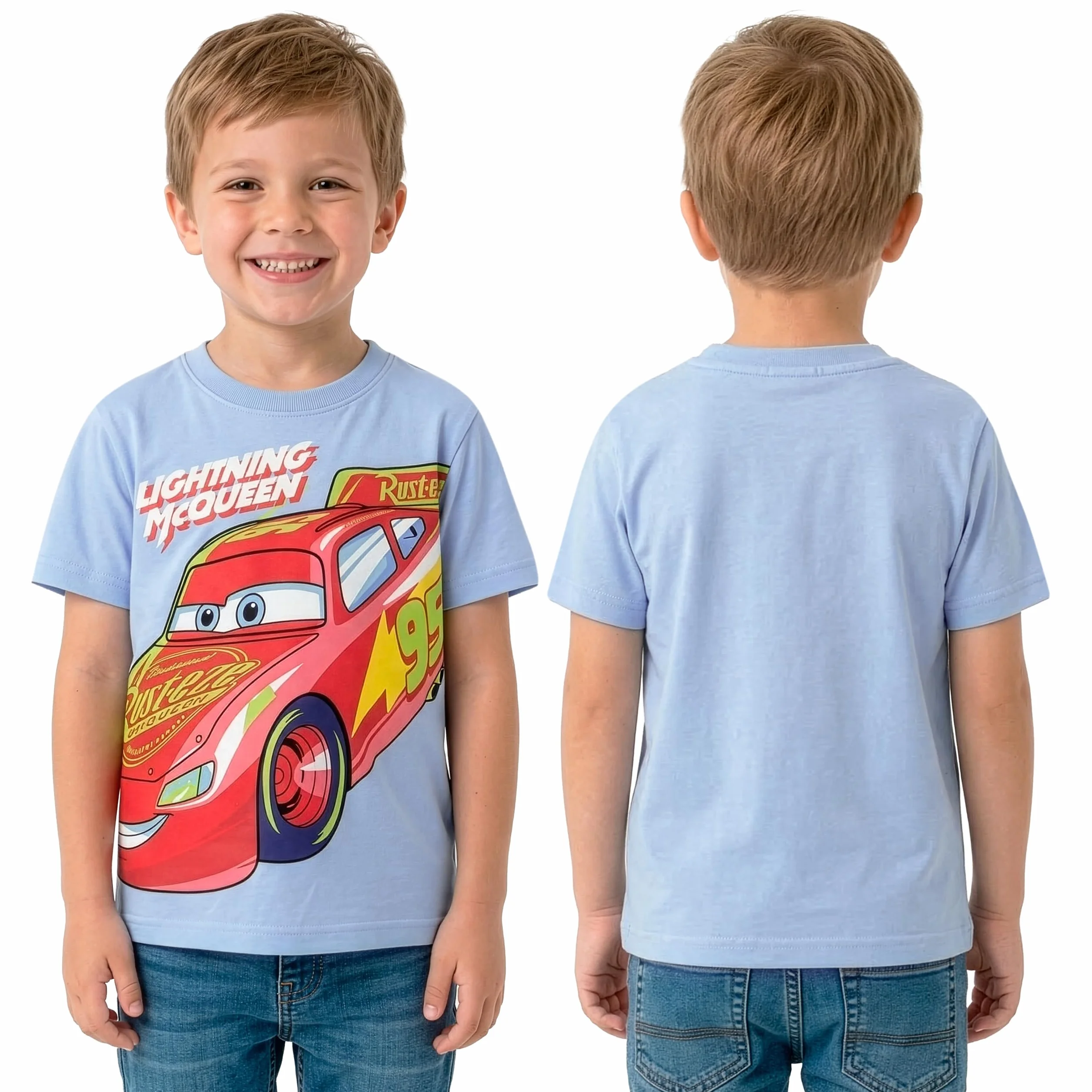 Disney Cars T-Shirt per Bambini, Abbigliamento Lightning McQueen per Bambini