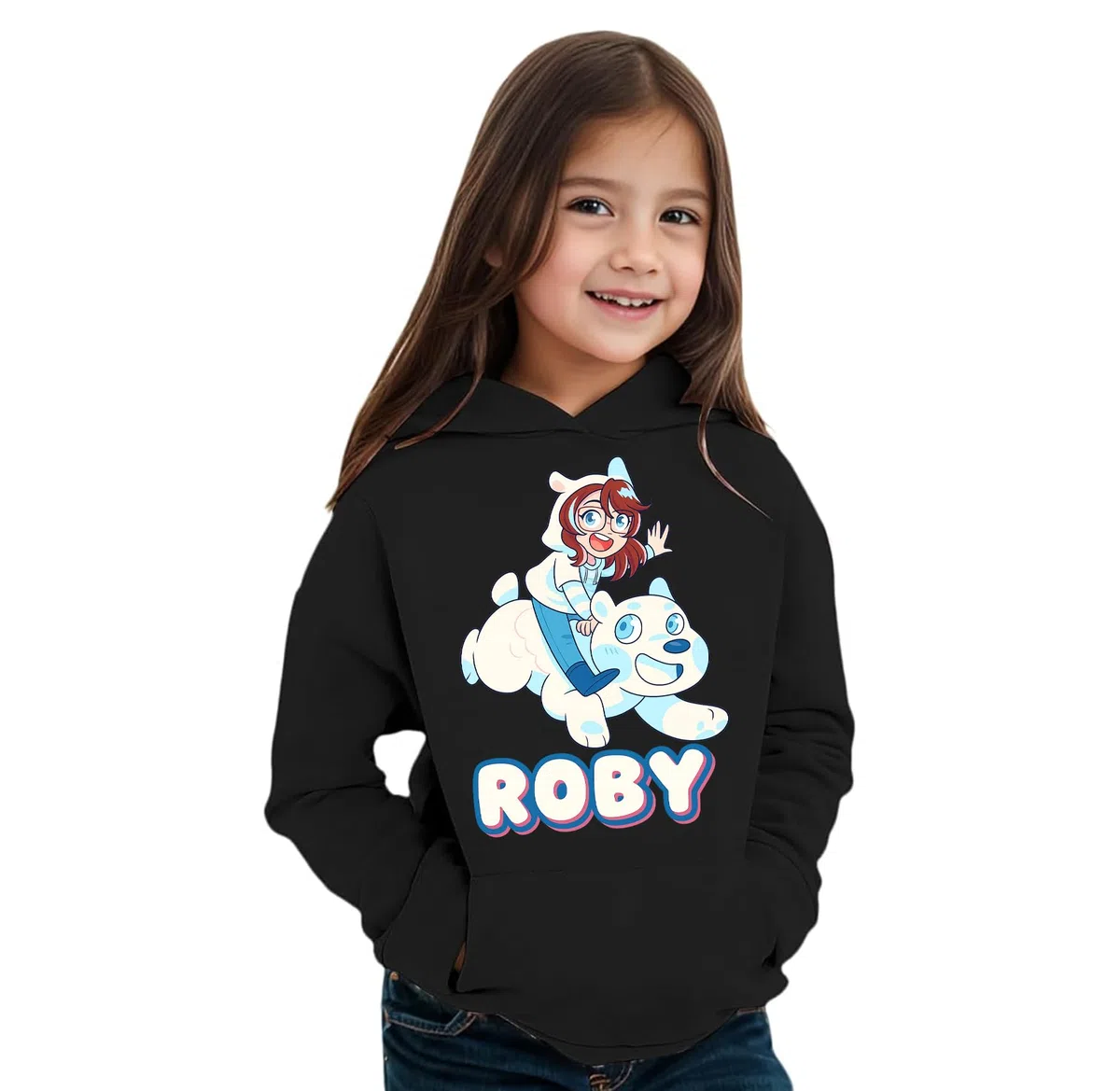 Felpa con Cappuccio di Roby Unisex Bambino Bambina Ragazza v3