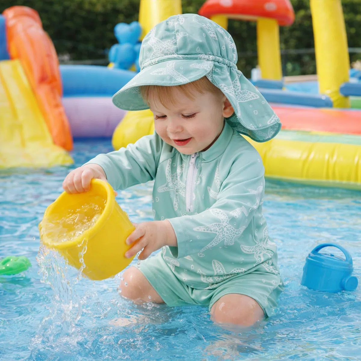 Costume da Bagno per Bambino Bambini a Manica Lunga Cerniera con Cappello da Sole per Il Costume da Bagno per Neonato