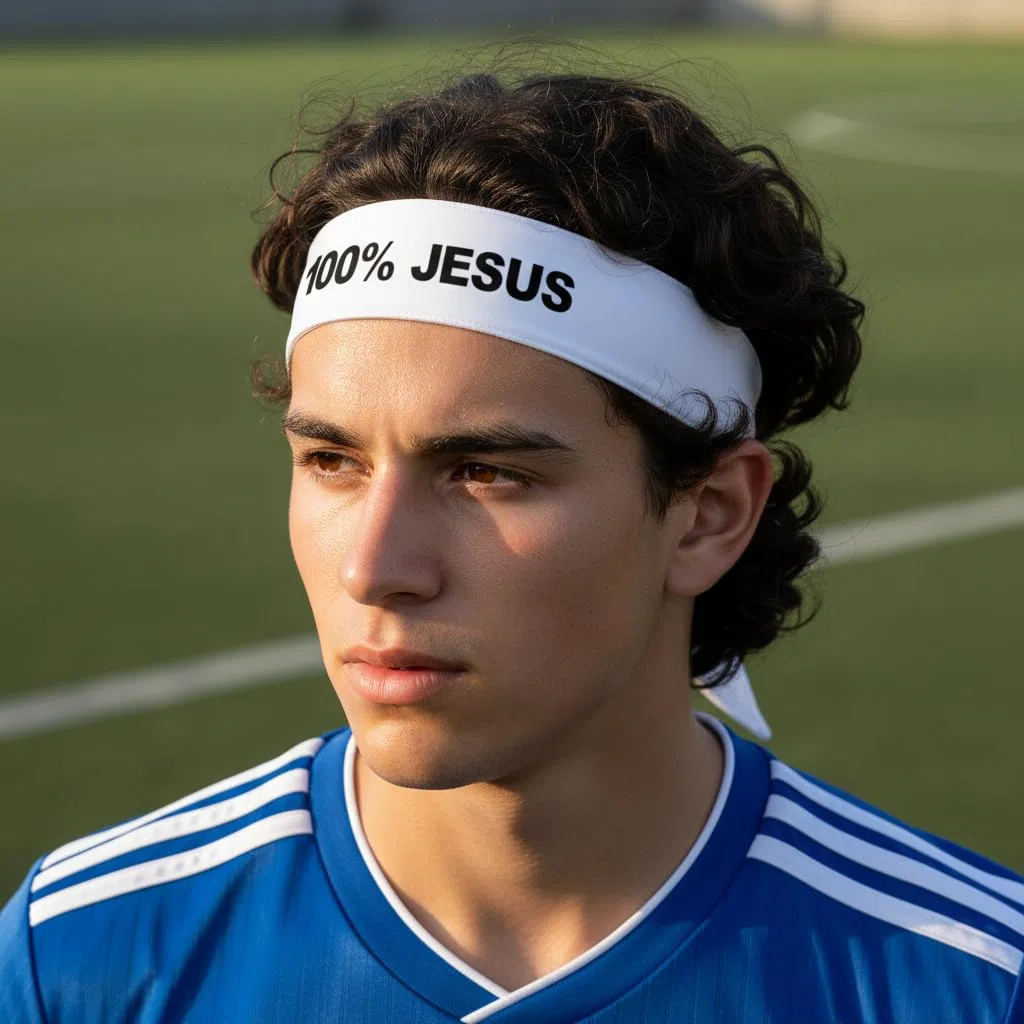 100% Gesù Sport Testa Tie Fascia Calcio Fútbol Calcio Bianco Nero Atletica Fitness Stretch Sweatband Ninja Tie Bandana