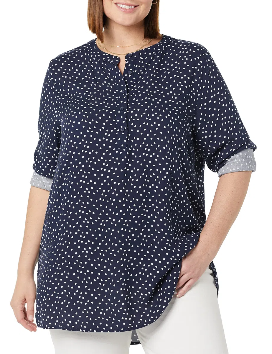 Amazon Essentials Camicetta in Tessuto a Maniche Lunghe Donna