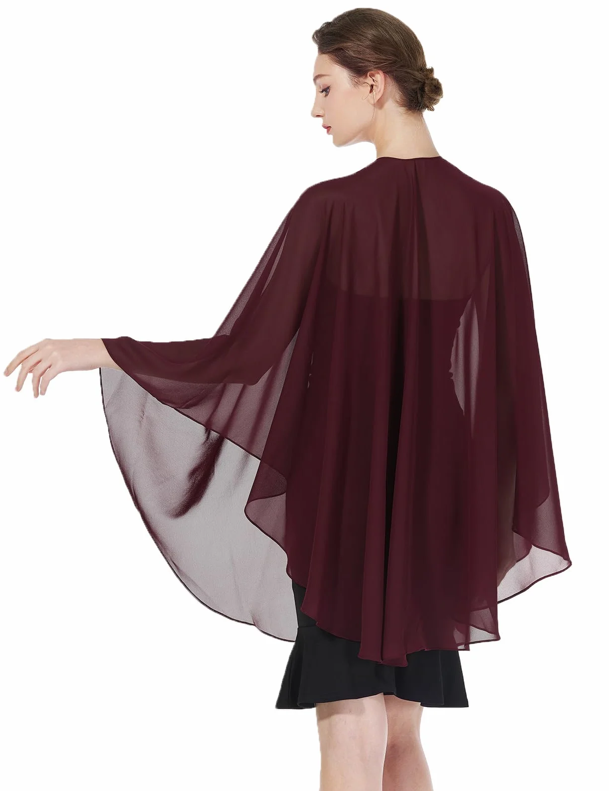 BEAUTELICATE Scialle Donna Elegante per Cerimonia Taglie Forti Chiffon Coprispalle Sheer Stola Donna per Matrimonio Estivo Sposa Abiti