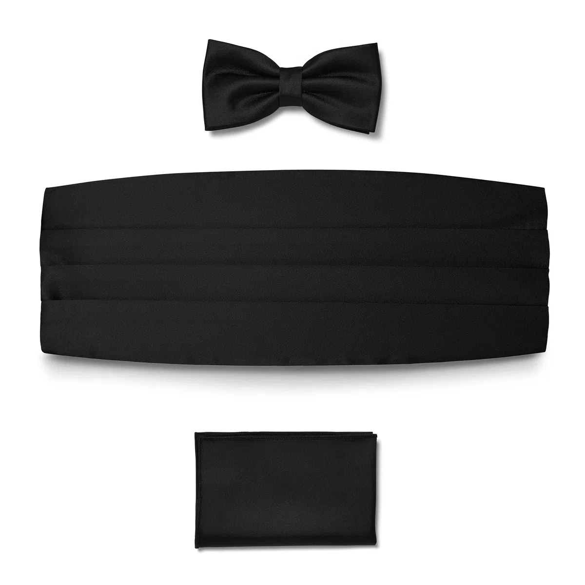 Fascia da Smoking + Papillon + Fazzoletto da Taschino di diversi Colori e Taglie in raso, Set 3 pezzi Accessori da Uomo Classico per Abiti Eleganti