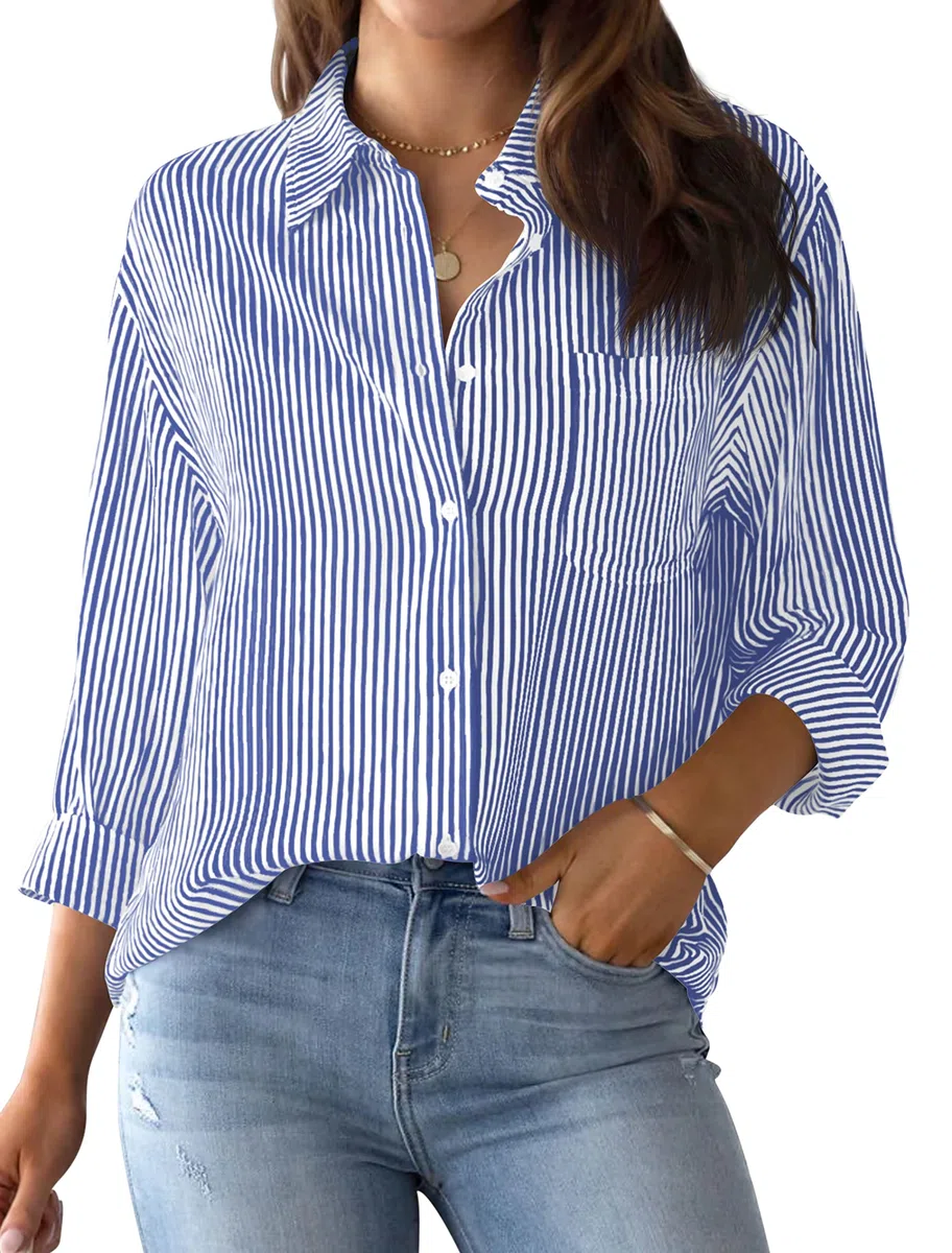 NONSAR 9359 Camicia da Donna con Scollo a V Donna