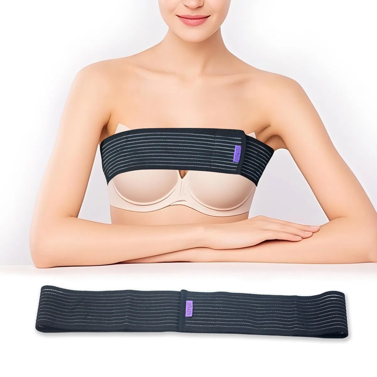 Fascia di compressione e stabilizzazione post-operatoria per protesi mammarie e compressione, per aumentare e ridurre il seno, fascia toracica, fascia di supporto per reggiseno sportivo, taglia unica