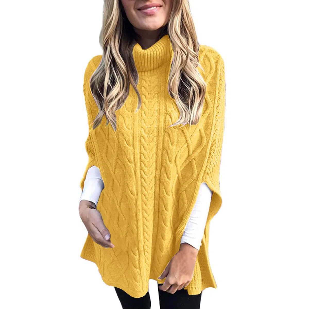 IQYU Giallo ocra da donna più recente 2022 Lady Long Sleeves Plus Size Dress High Neck Sweater Premaman Hoodie