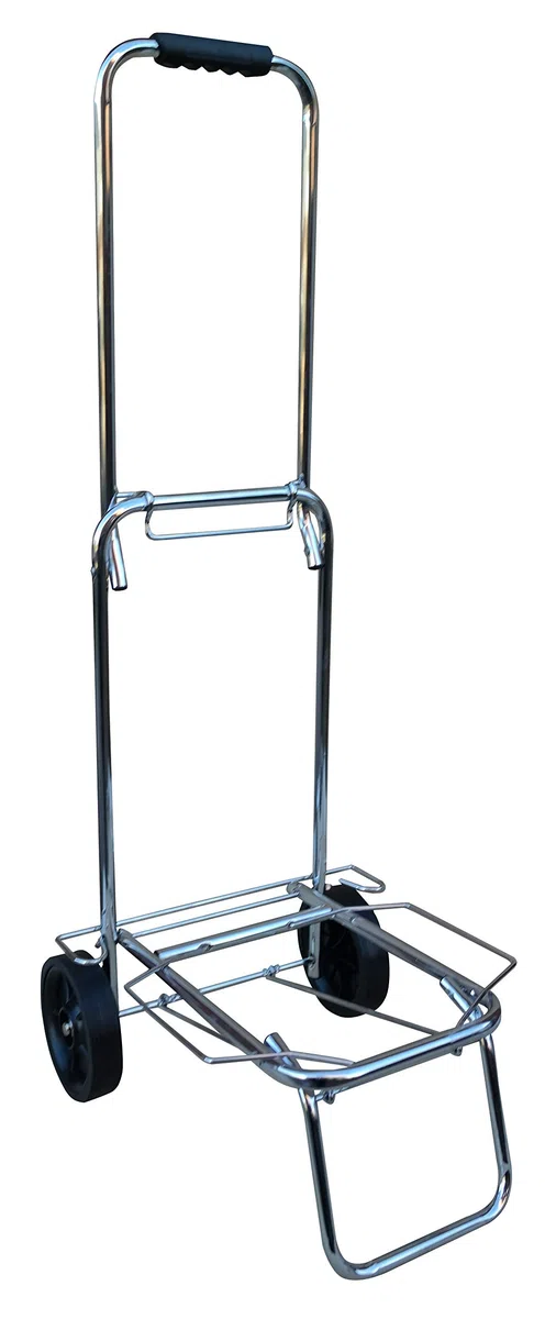 Acclaim Chrome Pieghevole Pieghevole Ciotole in Metallo Borsa Bagagli Carrello Carrello Carrello Maniglia Pieghevole Altezza 39"