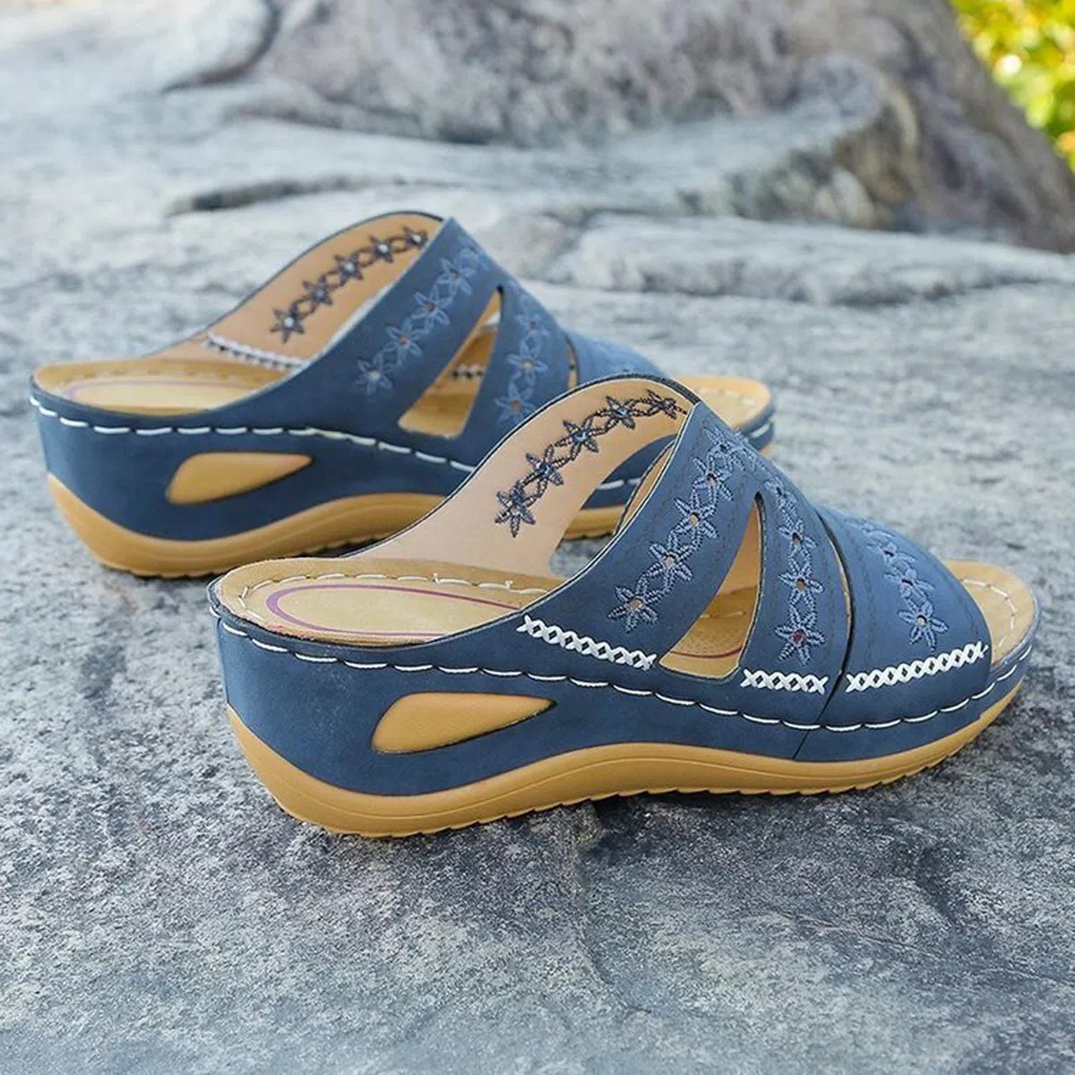 HAOLEI Sandali Ortopedici Donna Sandali Trekking Estive Ciabatte Donna Comodi da Spiaggia a Fondo Spesso Con Punta Aperta Scarpe Lavabili Sandalo Antiscivolo Traspiranti Sandals Bohemien Con Zeppa