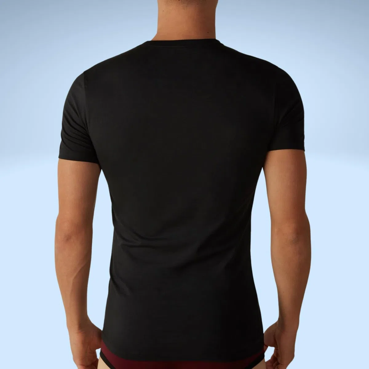 Irge - Set 3 Magliette Intime Uomo Cotone Elasticizzato Girocollo e Scollo V T Shirt Finissima Cuciture Piatte Intimo Maglietta Uomo Nera Bianca e Colorata