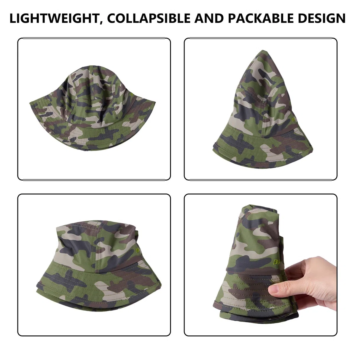 BASSDASH Cappello da Pesca UPF50+ per Uomo e Donna, Leggero, Impermeabile, Pieghevole, per Esterno, Cappello Sole Estate FH13