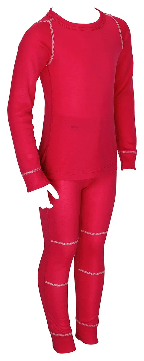 Set di biancheria intima termica traspirante per bambini, manica e pantalone lunghi, certificazione OEKO-TEX® standard 100