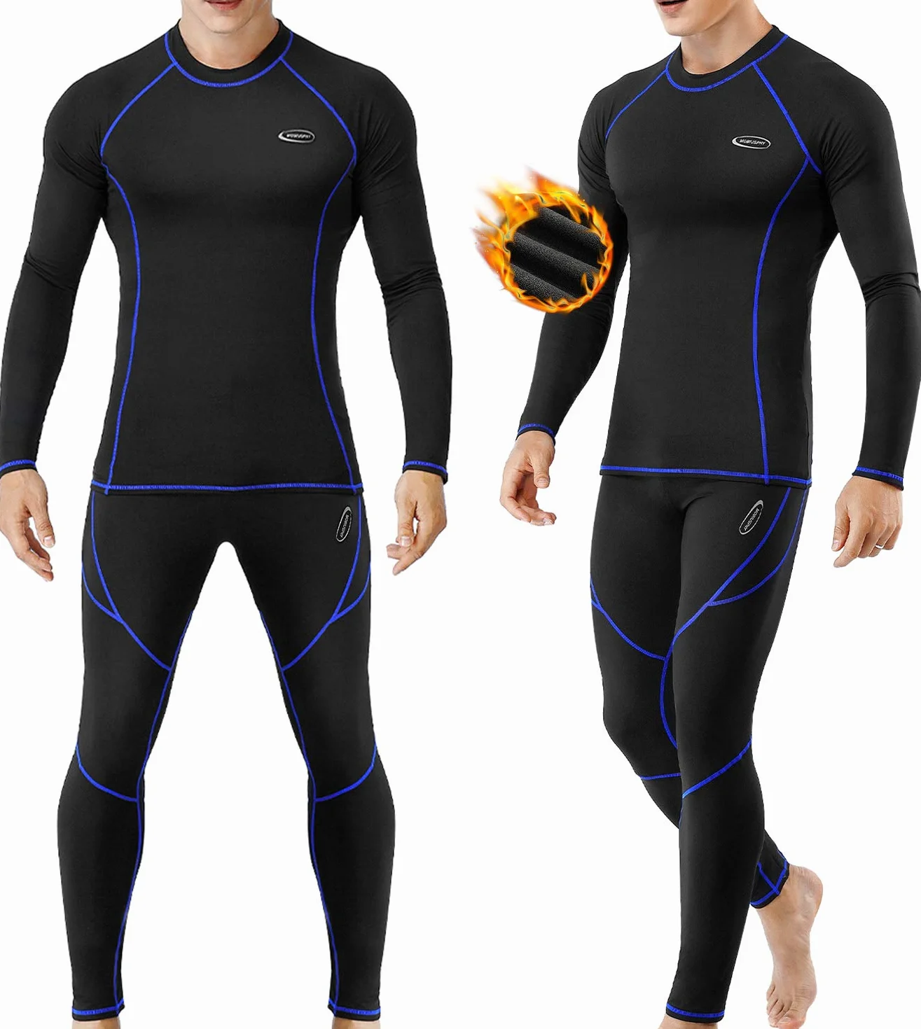 MOBIUSPHY Biancheria Intima Termica Uomo Biancheria Funzionale Uomo con Funzione Quick Dry Sportiva Set di Biancheria Intima Base Layer Traspirante Riscaldante per attività