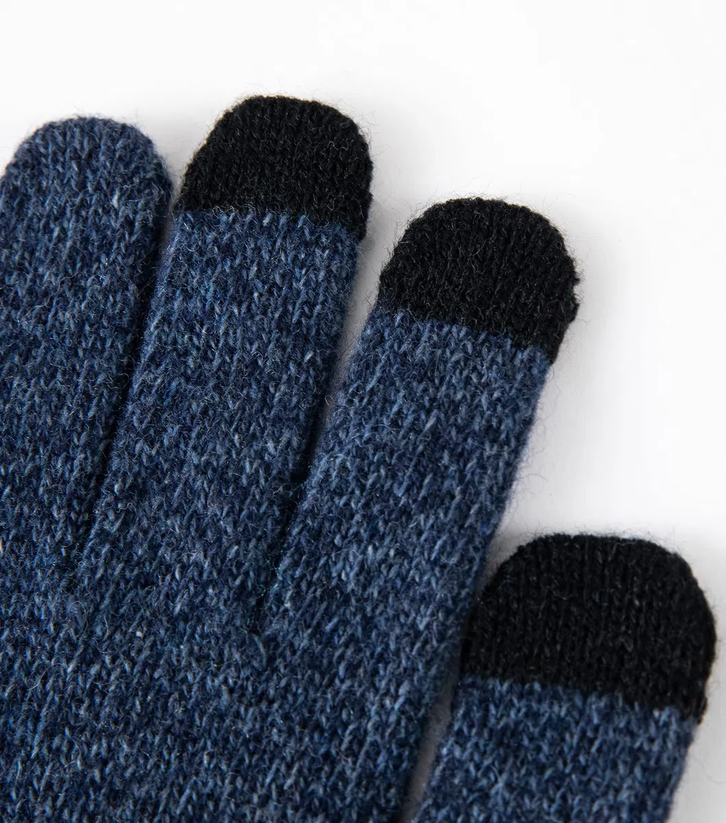 Lallier Inverno 3 Pezzi Cappello di Lana Sciarpa Guanti Touchscreen Set, Caldo Beanie Cappello Teschio Sciarpa Guanti Termici Set per Uomo