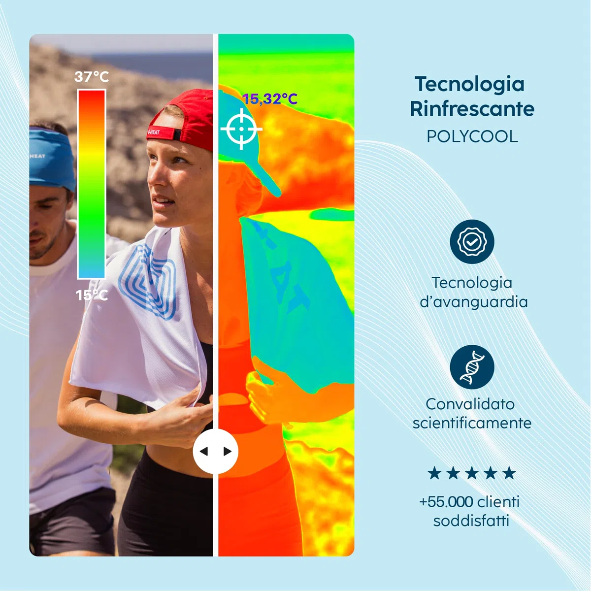 G-HEAT - Cappellino rinfrescante con tecnologia di raffreddamento | Protezione solare | Ultra leggero e traspirante, asciugatura rapida | ideale per il tempo libero, l'estate, il sole