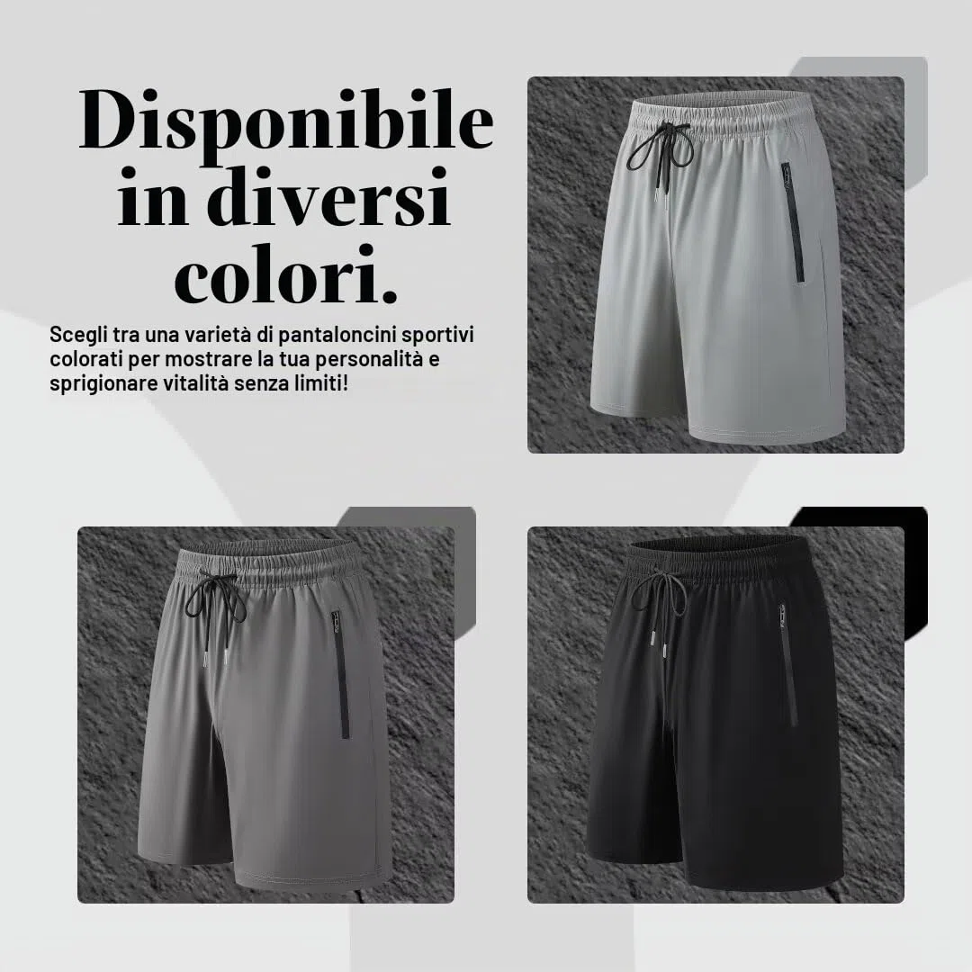 shepretty Pantaloncini Uomo, Pantaloni Corti Pantaloncini Sportivi con Tasche Zip, Pantaloncino Tuta Training Shorts di Coulisse, Asciugatura Rapida Traspirante 724