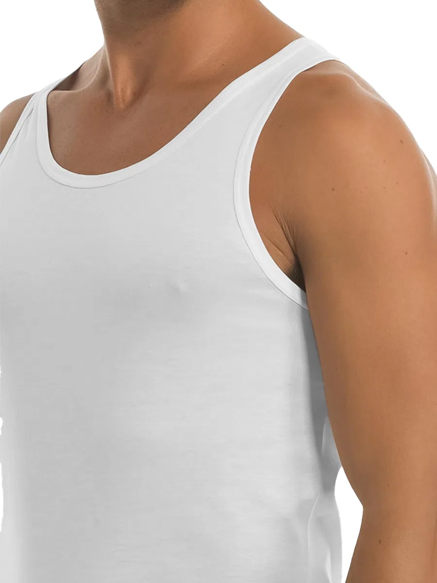 GARDA - 3pz Canotta Spalla Larga, Intimo Uomo,100% Cotone Pettinato Art.0021