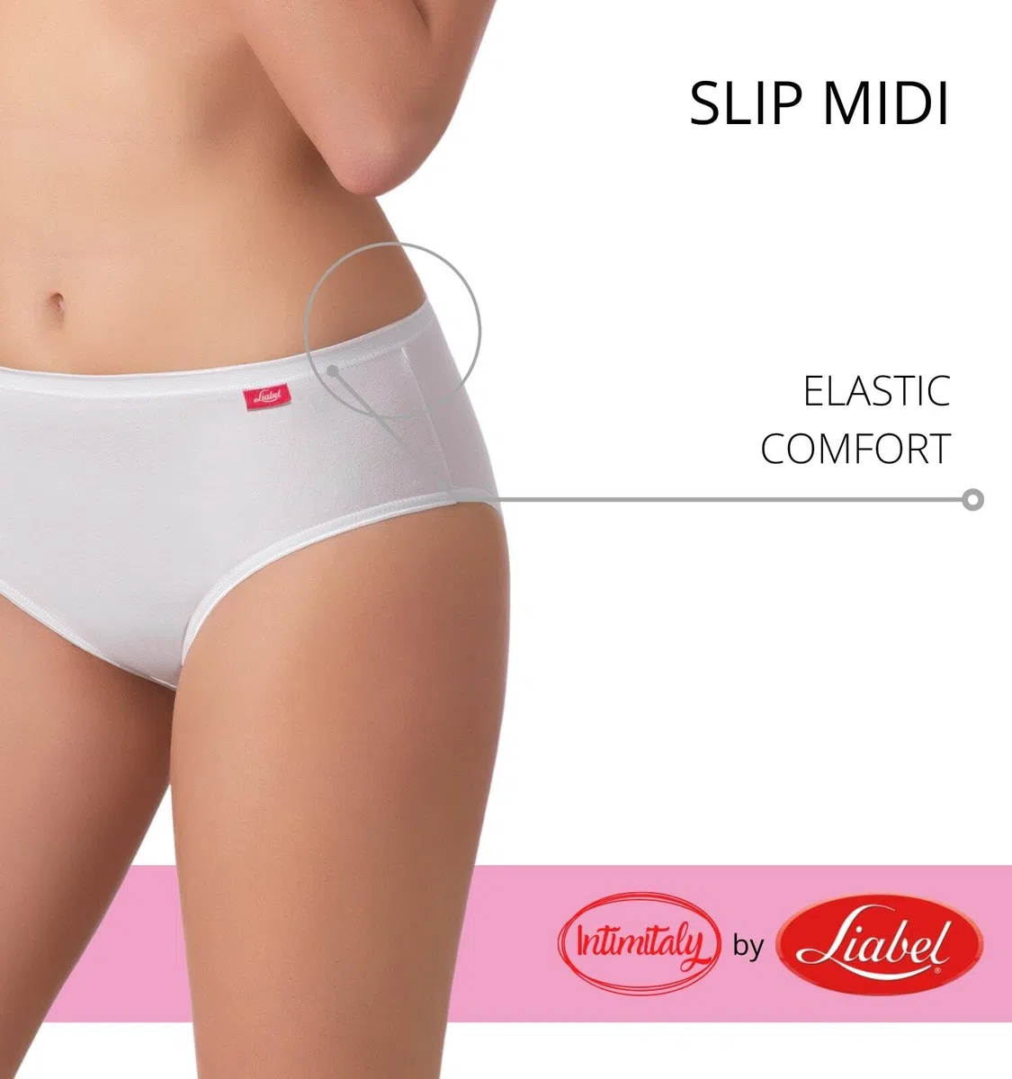Intimitaly Liabel - (Pacco da 6) Mutande da Donna in Cotone Vita Alta - Slip Donna Cotone Colori Nero o Bianche - Intimo Traspirante e Confortevole T25