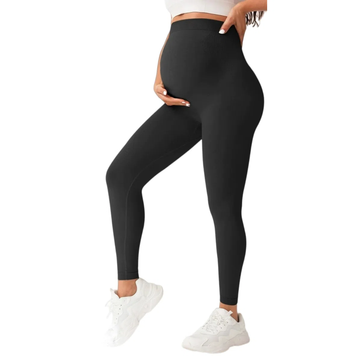 Leggins Solvea Gravidanza,Leggings Premaman Donna,Vita Alta con Supporto,Tessuto Opaco Morbido Elasticizzato,Traspirante,Ideali per Gravidanza,Casa e Yoga