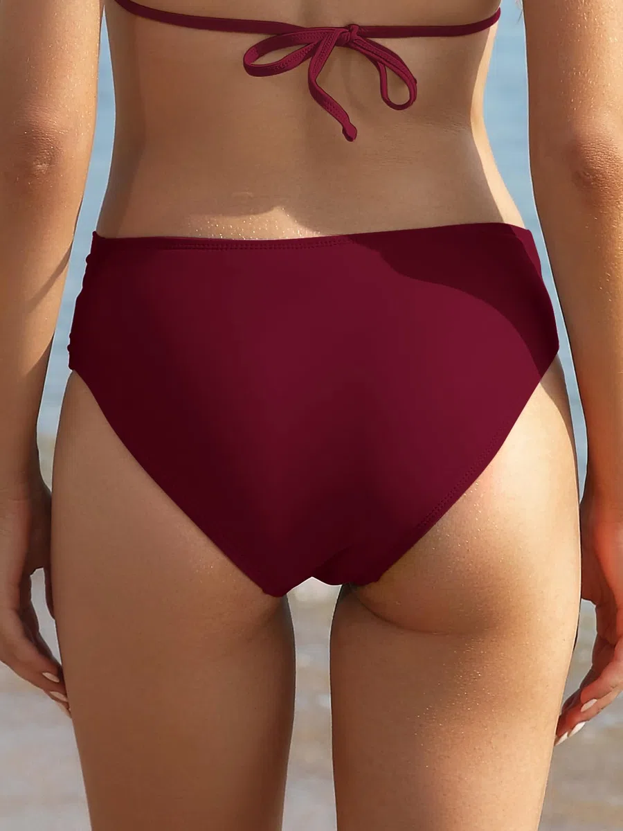SHEKINI Fondo Bikini per Donna Triangolo Classico Ruched Bikini Nuoto Tronchi Culotte Slip Costumi da Bagno Pantaloncini da Spiaggia
