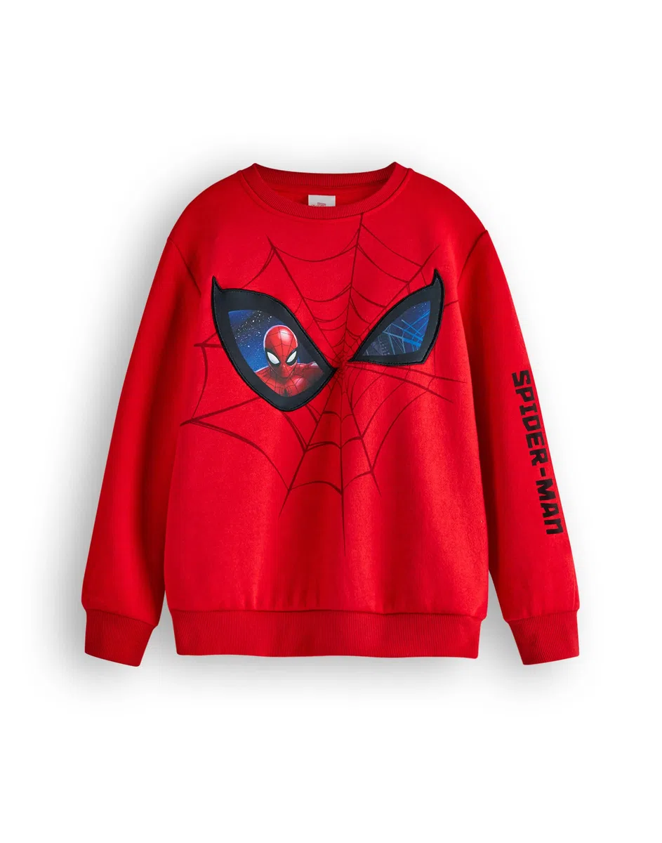 Marvel Spiderman Felpa Bambino | Maglione Girocollo con Grafica Supereroe per Bambini in Rosso | Regalo di Merchandising di Arte del Personaggio del Fumetto