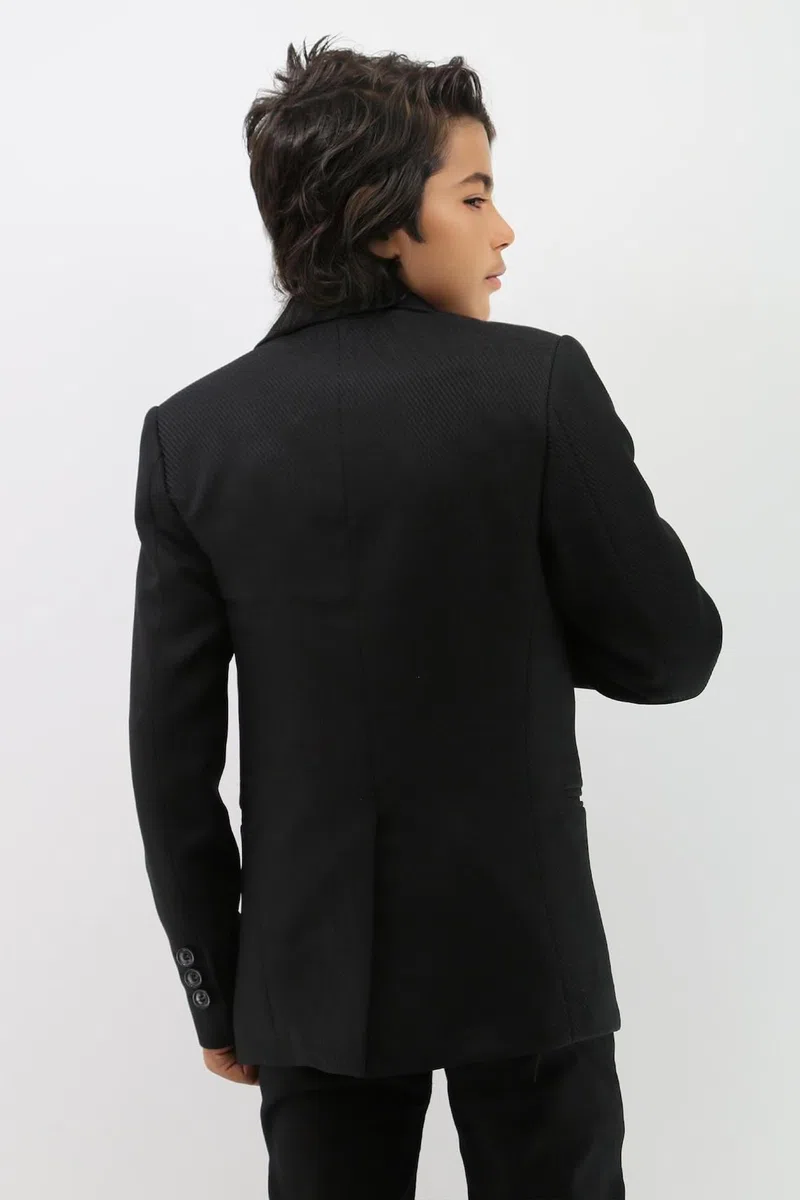 SIRRI Blazer Monopetto in Tweed Testurizzato per Ragazzi – Giacca Casual Elegante e Formale per Occasioni Speciali