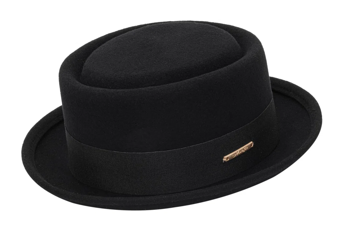 Cappello a torta di maiale per uomini e donne a tesa corta Fedora cappello piatto in feltro di lana cappello panama cappelli Szie: S-M