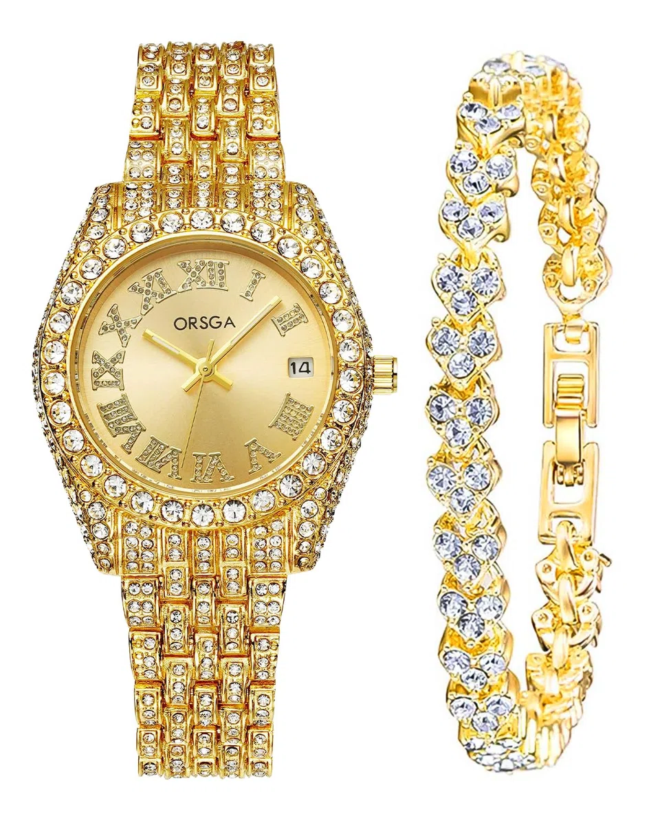 CIVO Orologio Donna Acciaio Inossidabile: Oro Argento Impermeabile Orologi con Calendario Luminosi - Analogico Affari Classico Set Regali per Eleganti Donna