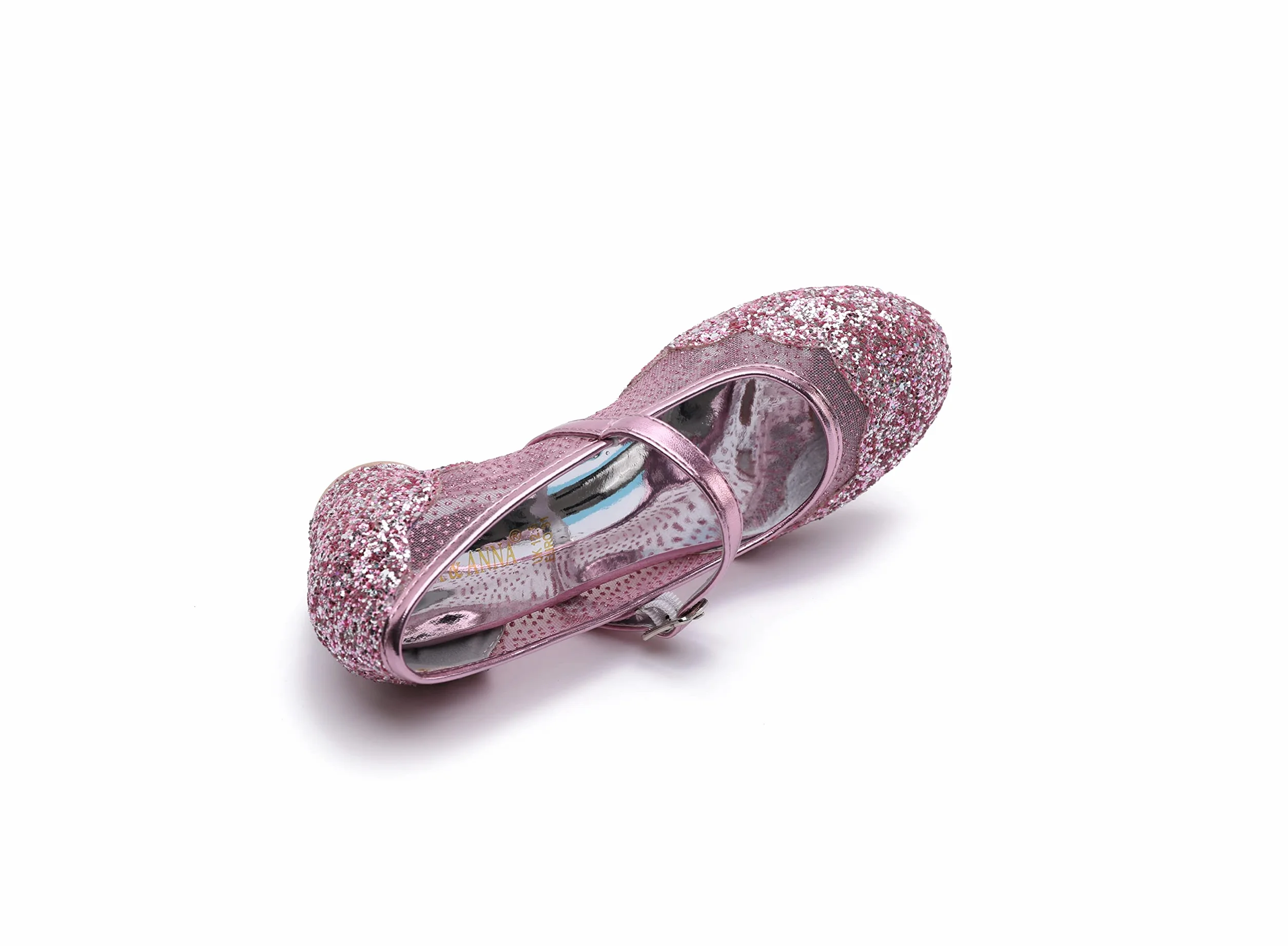ELSA & ANNA Scarpe da principessa per ragazze - Scarpe con tacco 3cm - Scarpe per costumi Elsa glitterate per feste e compleanni - Tacchi alti per bambini (SH2206)