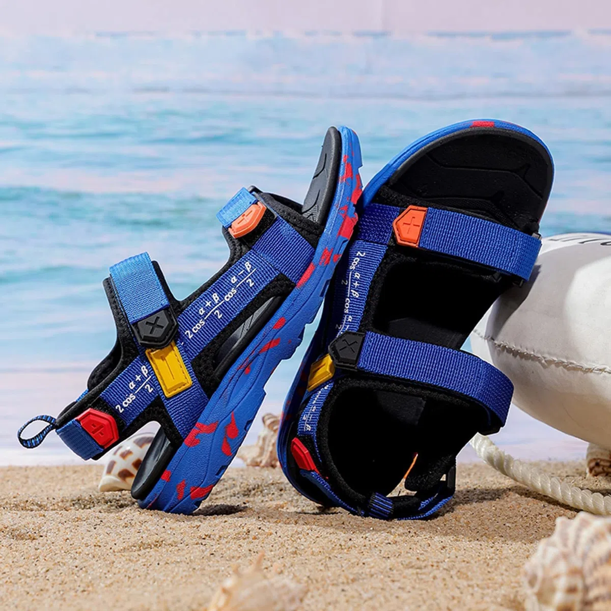 Generico Sandali Mare bambini Scarpe Estive da Spiaggia Moda Studente Sicure e Confortevoli Comodi Sandalo Cuoio Artificiale Sportivi Antiscivolo Trekking Estate Unisex Comode
