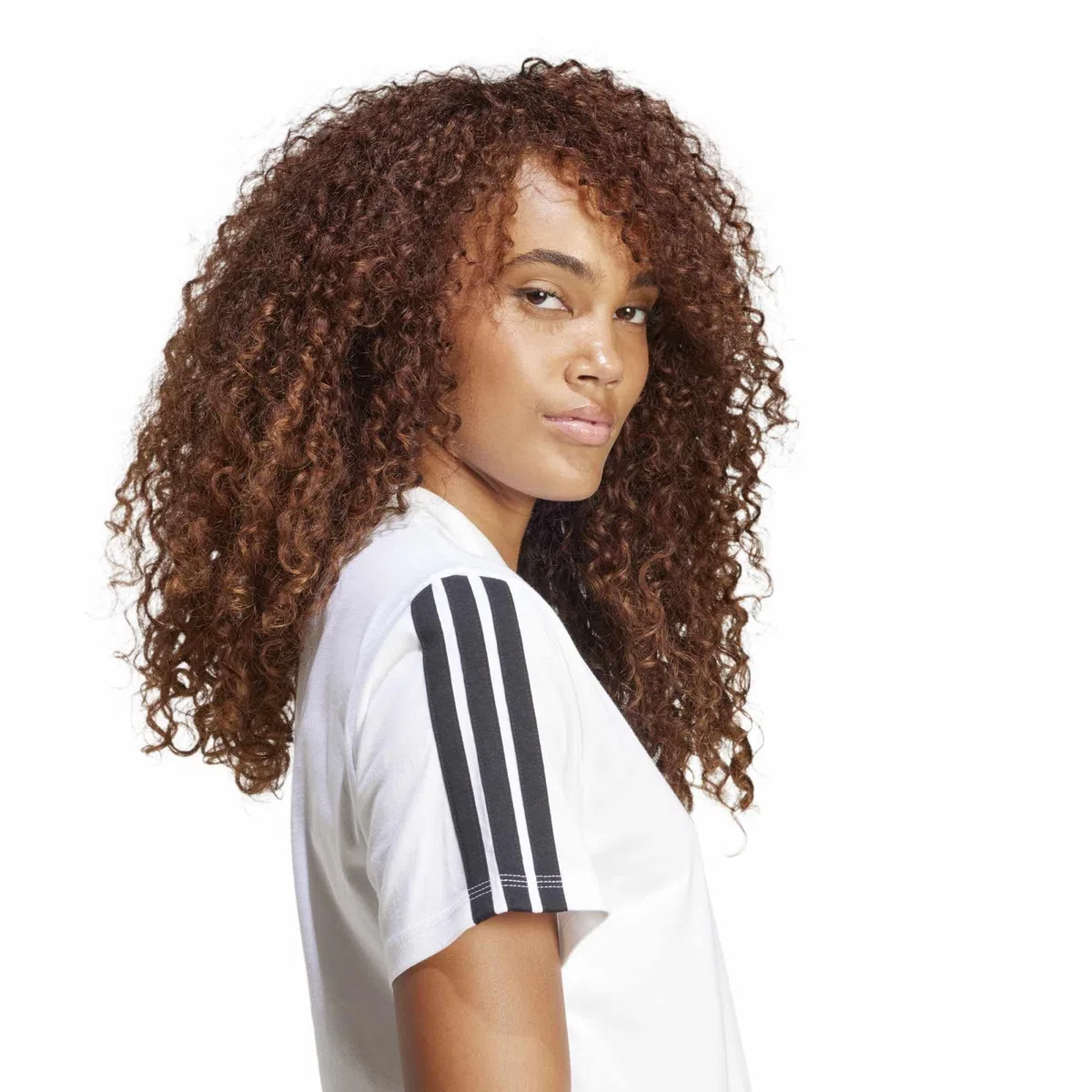 adidas Essentials 3-Stripes Sleeve Cotton T-Shirt T-Shirt Donna