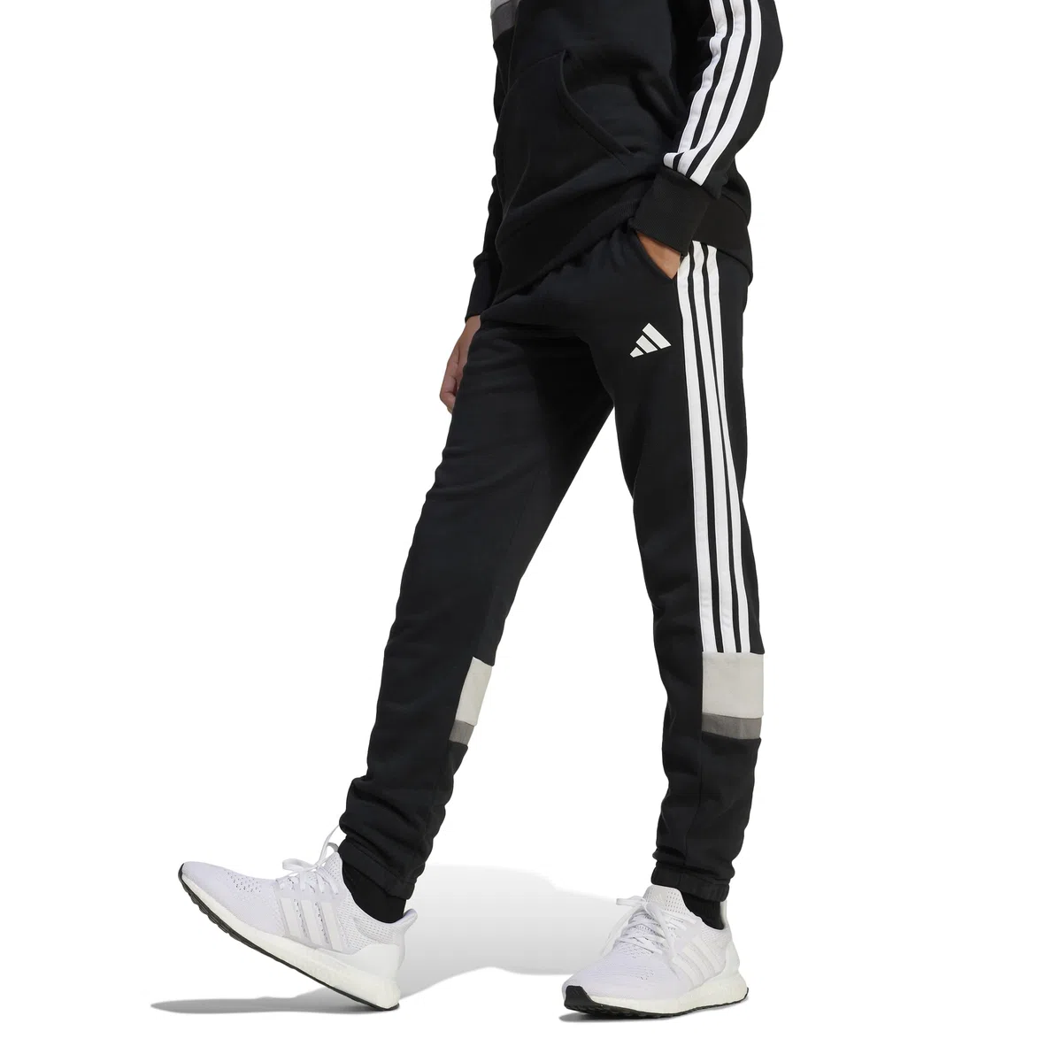 Adidas - Seasonal Essentials Tiberio 3 Stripes Fleece Pant, Pantaloni Unisex - Bambini e Ragazzi