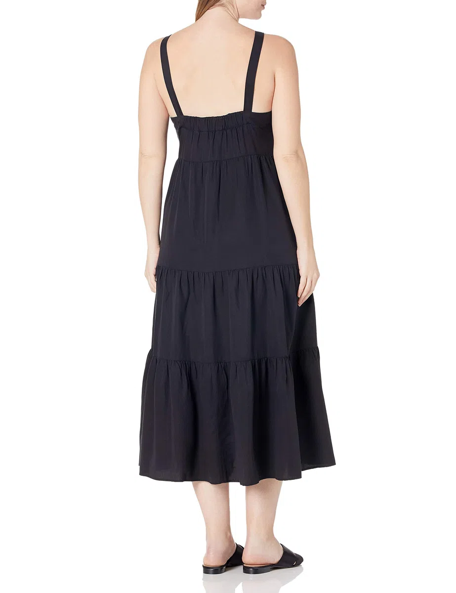 The Drop Britt, Maxi Abito Svasato a Balze Donna