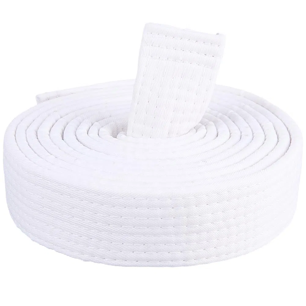 CREATCABIN Cinture Bianche Karate in Poliestere Arti Marziali Judo Jiu-Jitsu Brasiliano TKD Aikido Cintura Grado Uniforme Lunga e Morbida vestibilità Universale Cinture Taekwondo Adulti Uomo 300cm