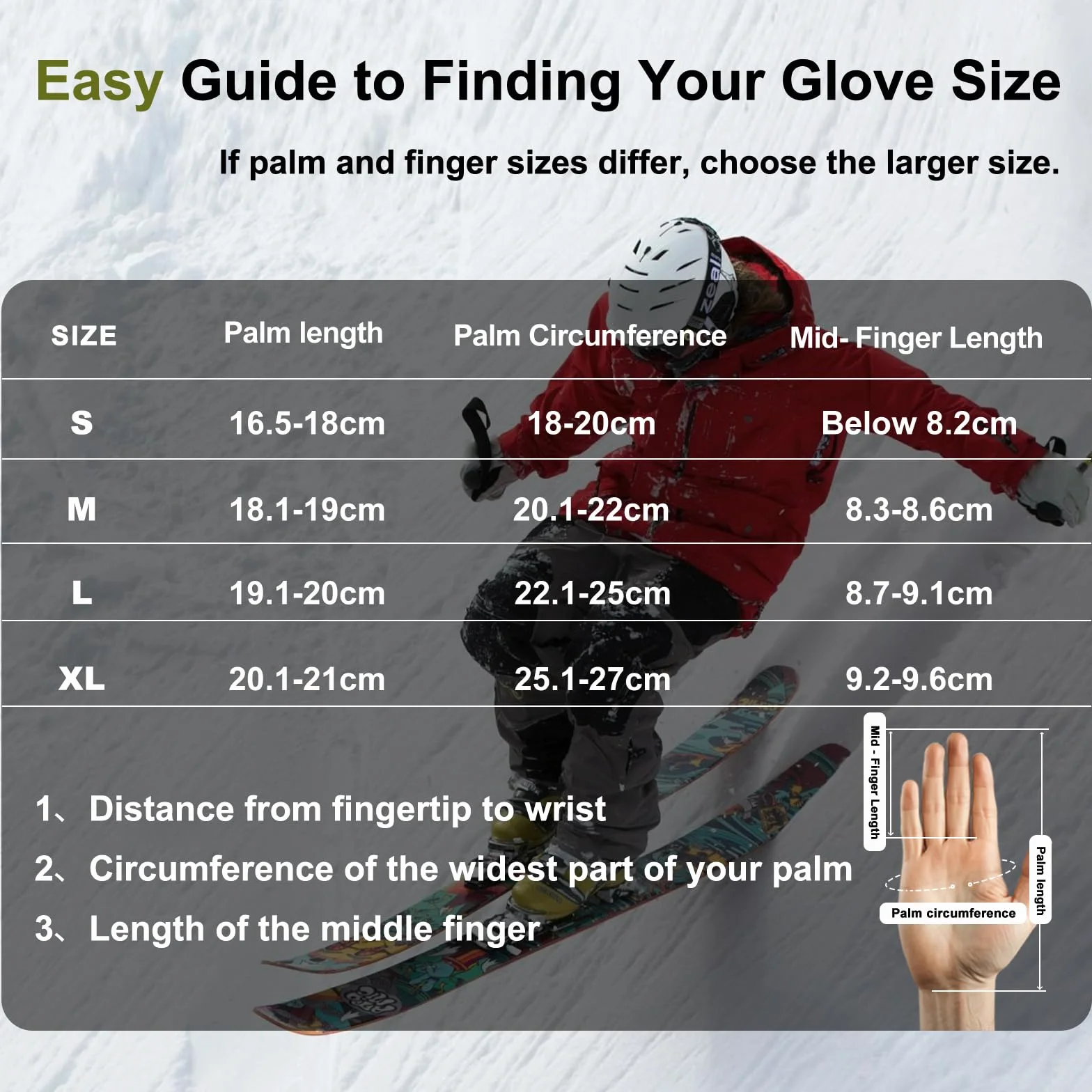 Guanti da Sci Impermeabili Termici, Touchscreen Antivento per Uomo Donna, per Sci, Snowboard, Ciclismo, Corsa in Inverno