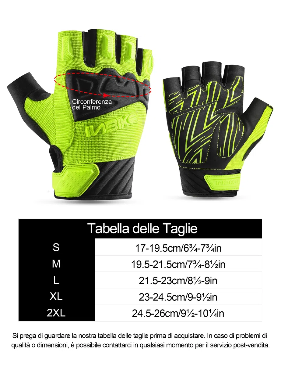 INBIKE Guanti MTB Estivi da Uomo Guanti Ciclismo Senza Dita in 5mm Imbottitura Traspirante Antiscivolo con Ottima Presa
