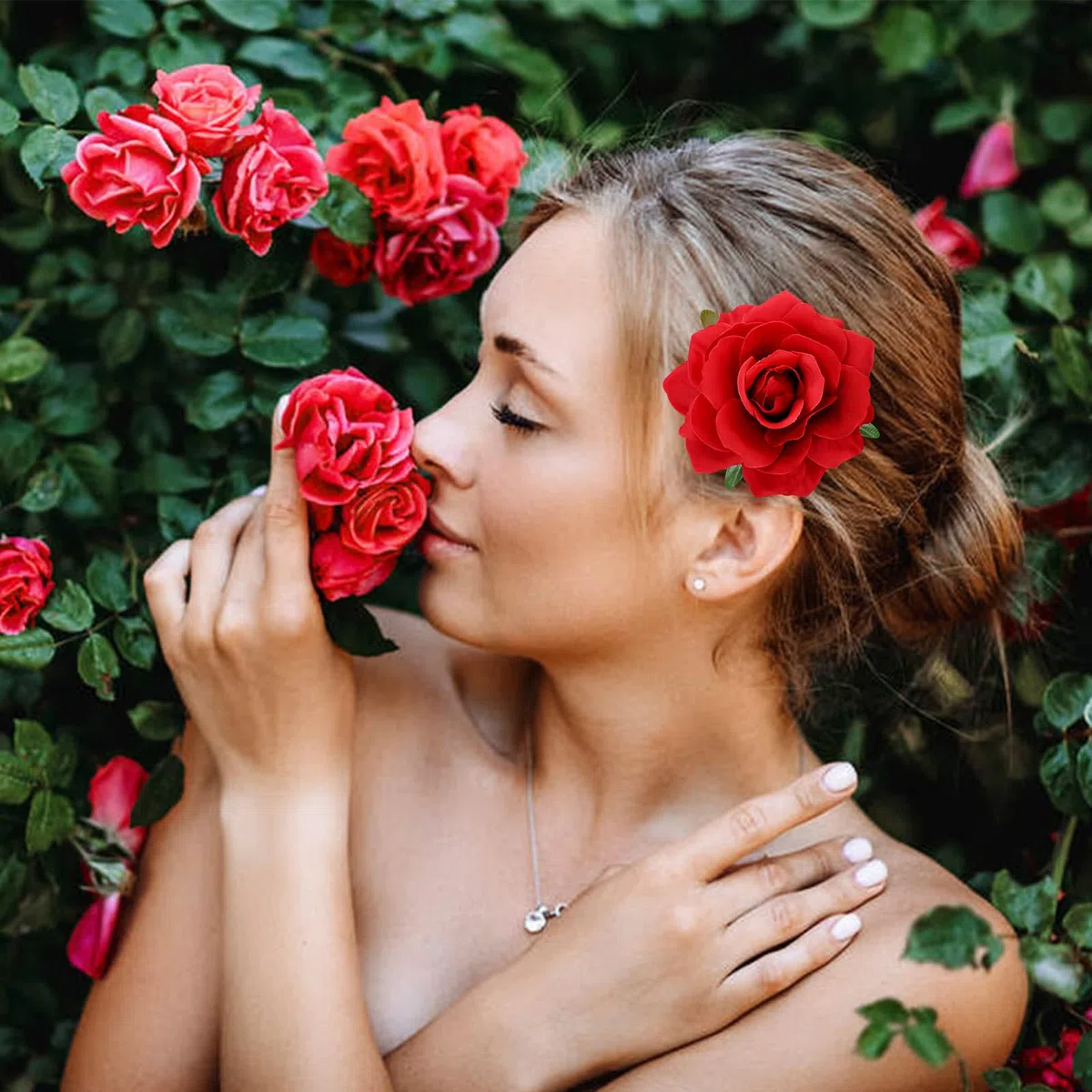 Dizila Confezione da 12 spille vintage a forma di ballerina di flamenco, a forma di rosa rossa, stile messicano, fermagli per capelli, per feste, matrimoni, acconciature da sposa, per donne e ragazze