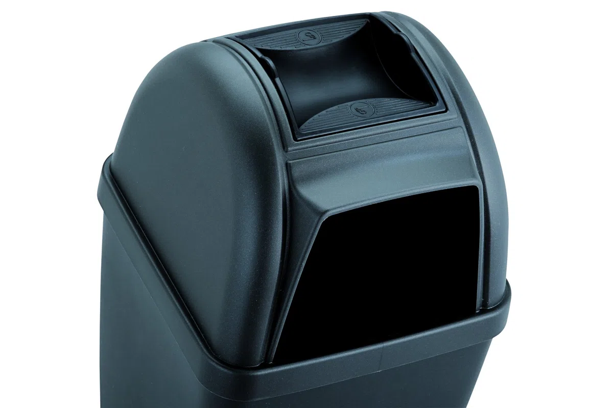 Stefanplast 3876629 Gettacarte/Posacenere Diablo In Plastica Antracite Lt 50