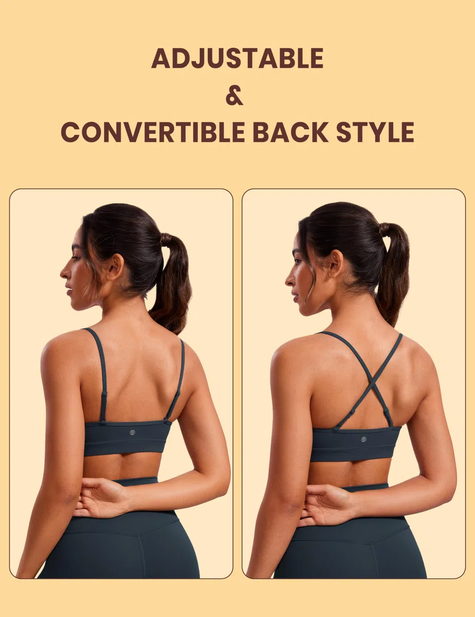CRZ YOGA Butterluxe V Collo Gli Sport Reggiseni per Donne Regolabile Imbottito Yoga Reggiseno