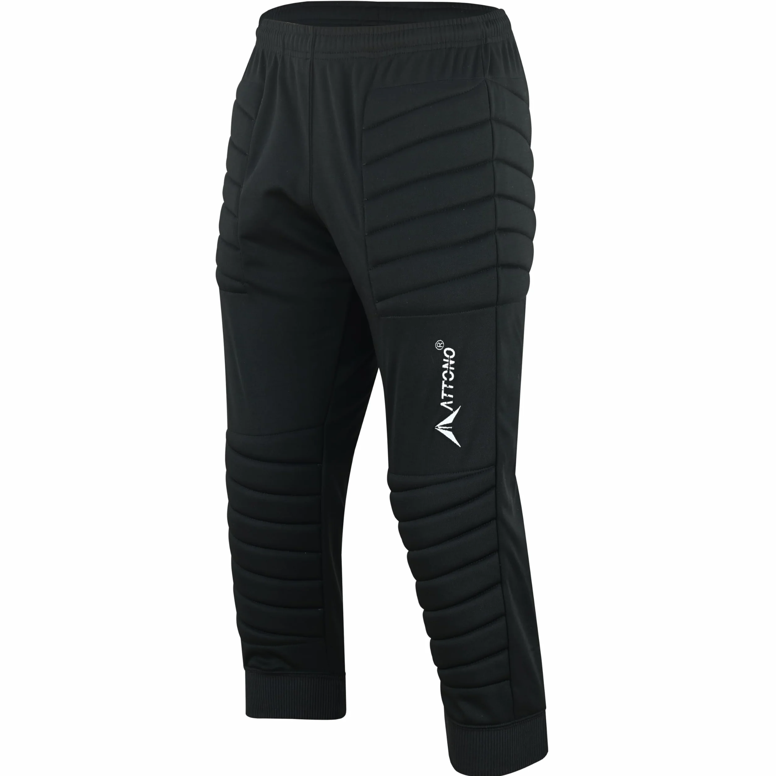 ATTONO Pantaloni da portiere per bambini, 3/4, da calcio, con imbottitura media sul ginocchio e sui fianchi