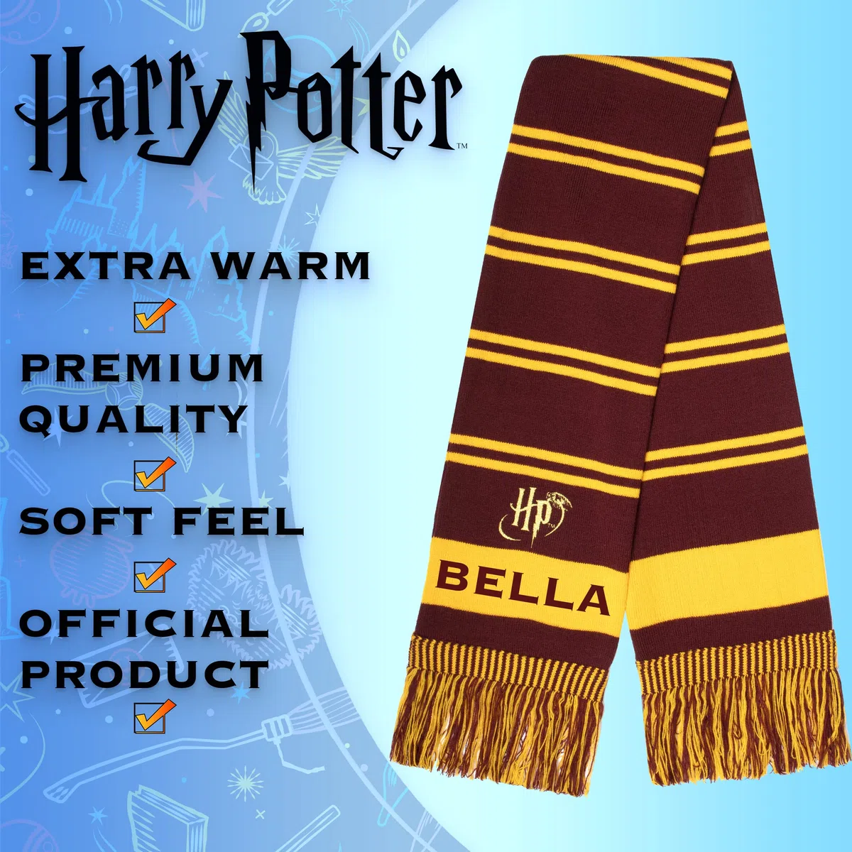 Harry Potter - Sciarpa personalizzata per bambini - Sciarpa di lana - Taglia unica - Merchandise ufficiale