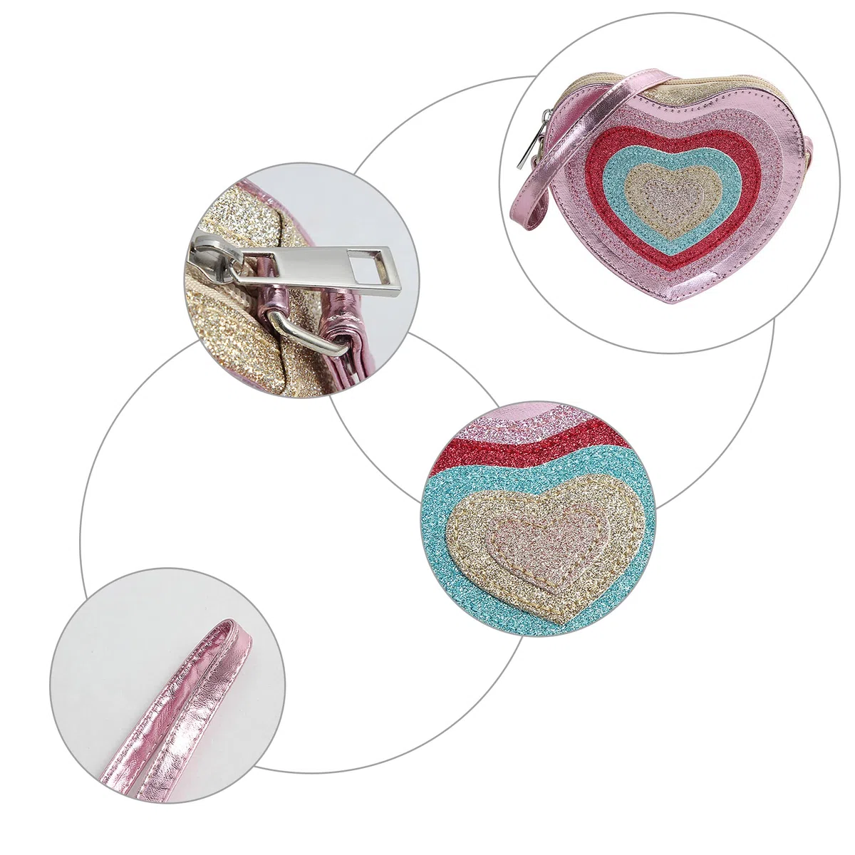 Milya DE - Borsa a tracolla in pelle PU a forma di cuore con fiocco principessa, mini borse, per bambini a tracolla