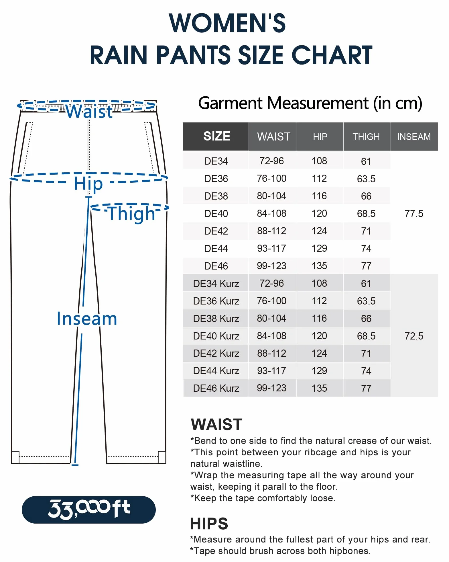 33,000ft Pantaloni impermeabili da donna, impermeabili, per ciclismo, riflettenti, antivento, leggeri, per golf, escursionismo, pesca