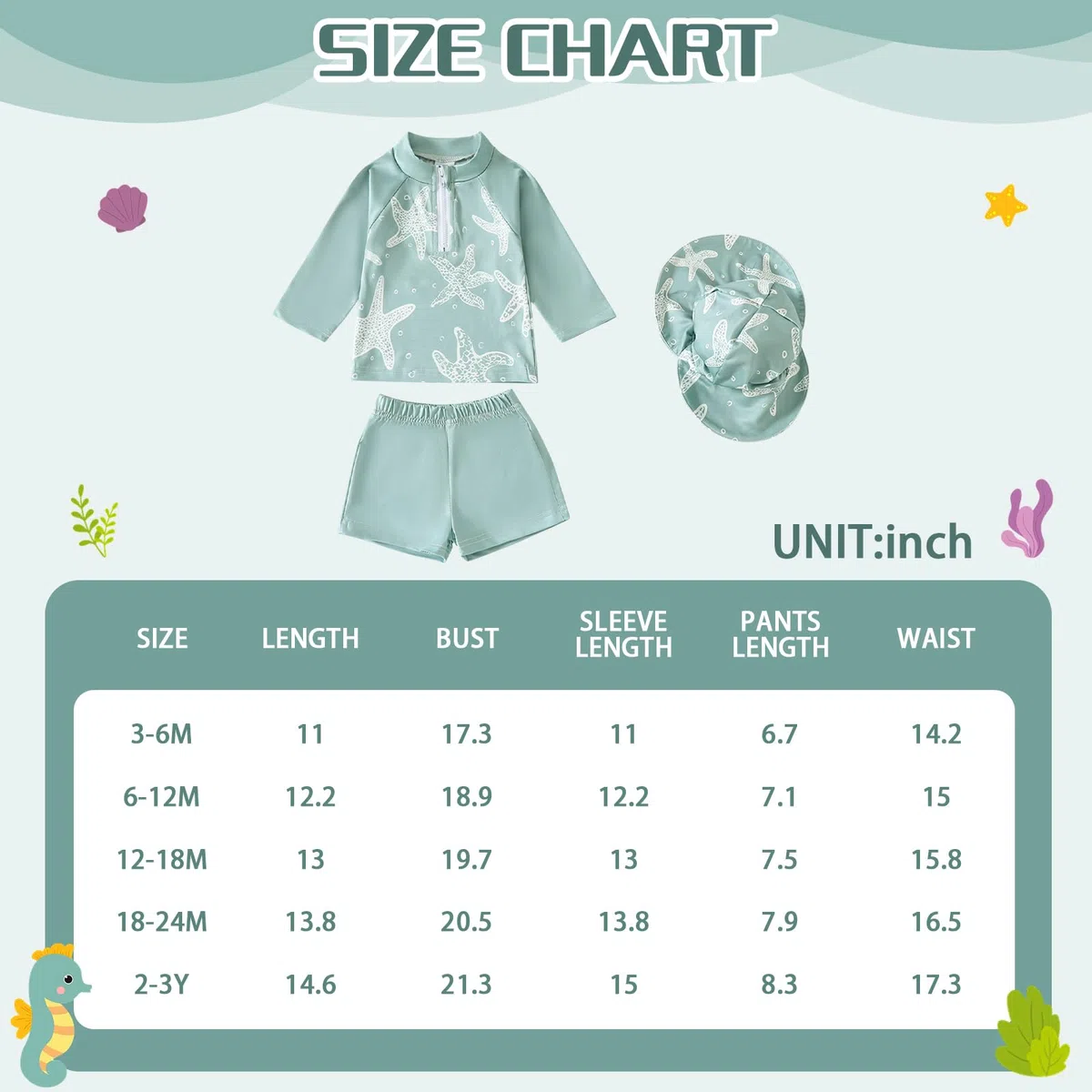 Costume da Bagno per Bambino Bambini a Manica Lunga Cerniera con Cappello da Sole per Il Costume da Bagno per Neonato