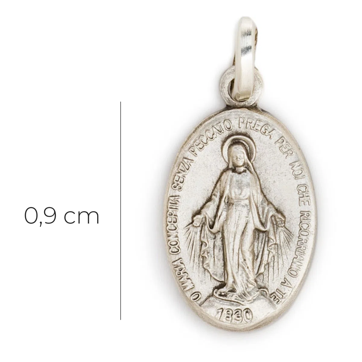 SHALOM - Medaglia Miracolosa In argento 925. Altezza 0,9 Cm