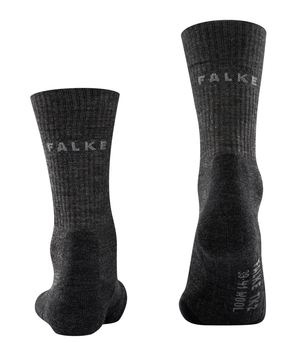 FALKE donna TK2 Wool calzini da escursionismo imbottitura media anti-vesciche calze da trekking calde termiche traspiranti asciugatura rapida termoregolanti antiodore lana filo funzionale 1 paio