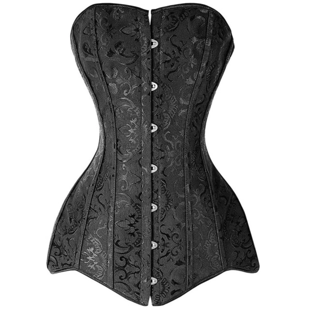 WEITING Corsetti sexy da donna bustiers Top gotico overbust corsetto bustier lungo busto in acciaio ossa dimagranti corpo shapewear taglie forti nero, XL