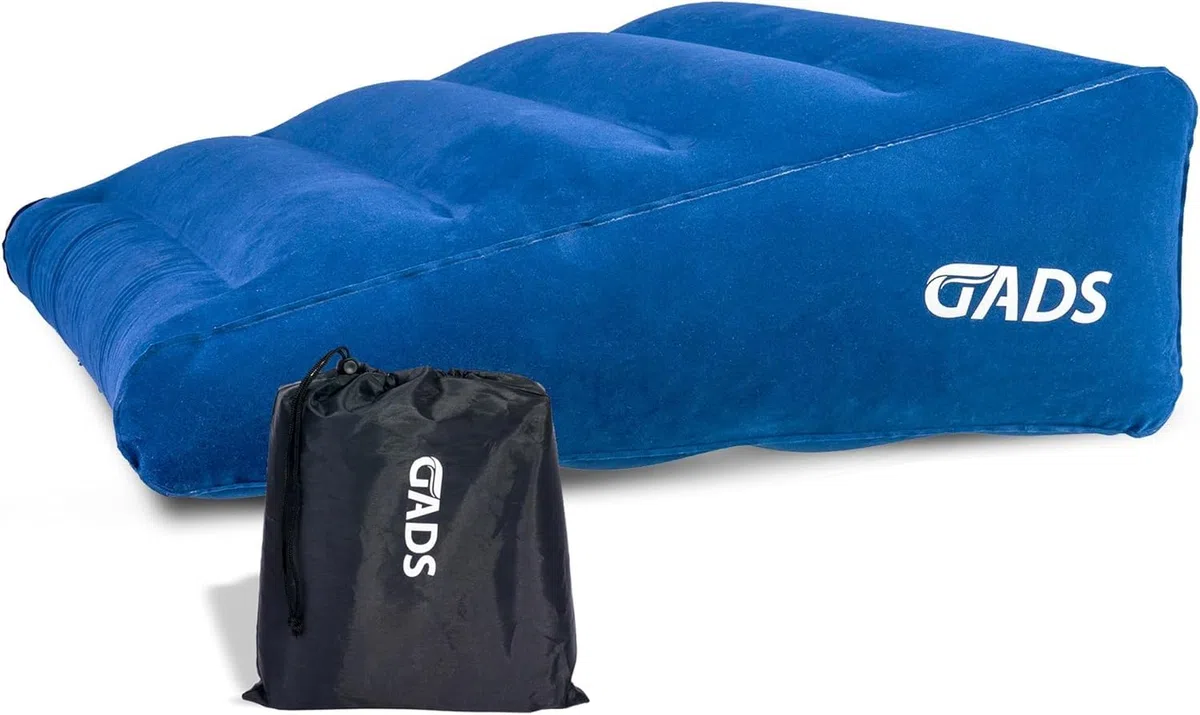 Cuscino gonfiabile a cuneo per dormire e comodità: cuscino a cuneo portatile da viaggio, cuscino gonfiabile per il supporto